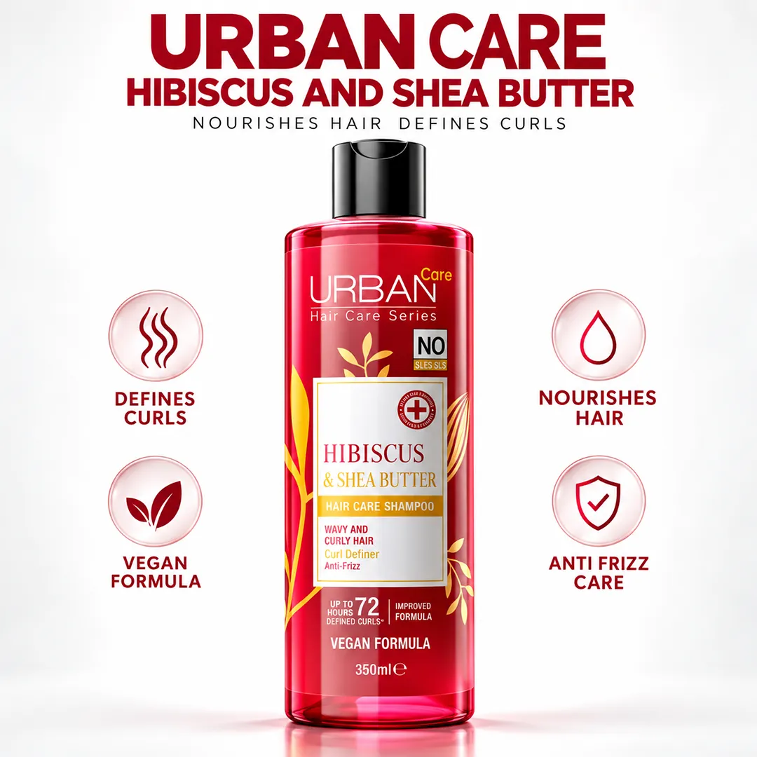 URBAN CARE HIBISCUS AND SHEA BUTTER SHAMPOO 350ML