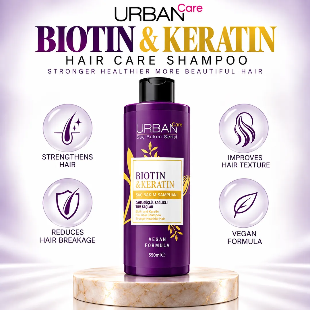 URBAN CARE BIOTIN KERATIN HAIR CARE SHAMPOO 550ML
