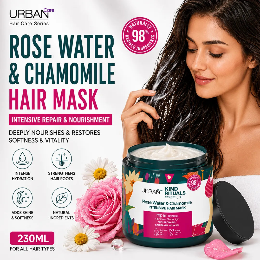 URBAN CARE ROSE WATER & CHAMOMILE HAIR MASK 230ML