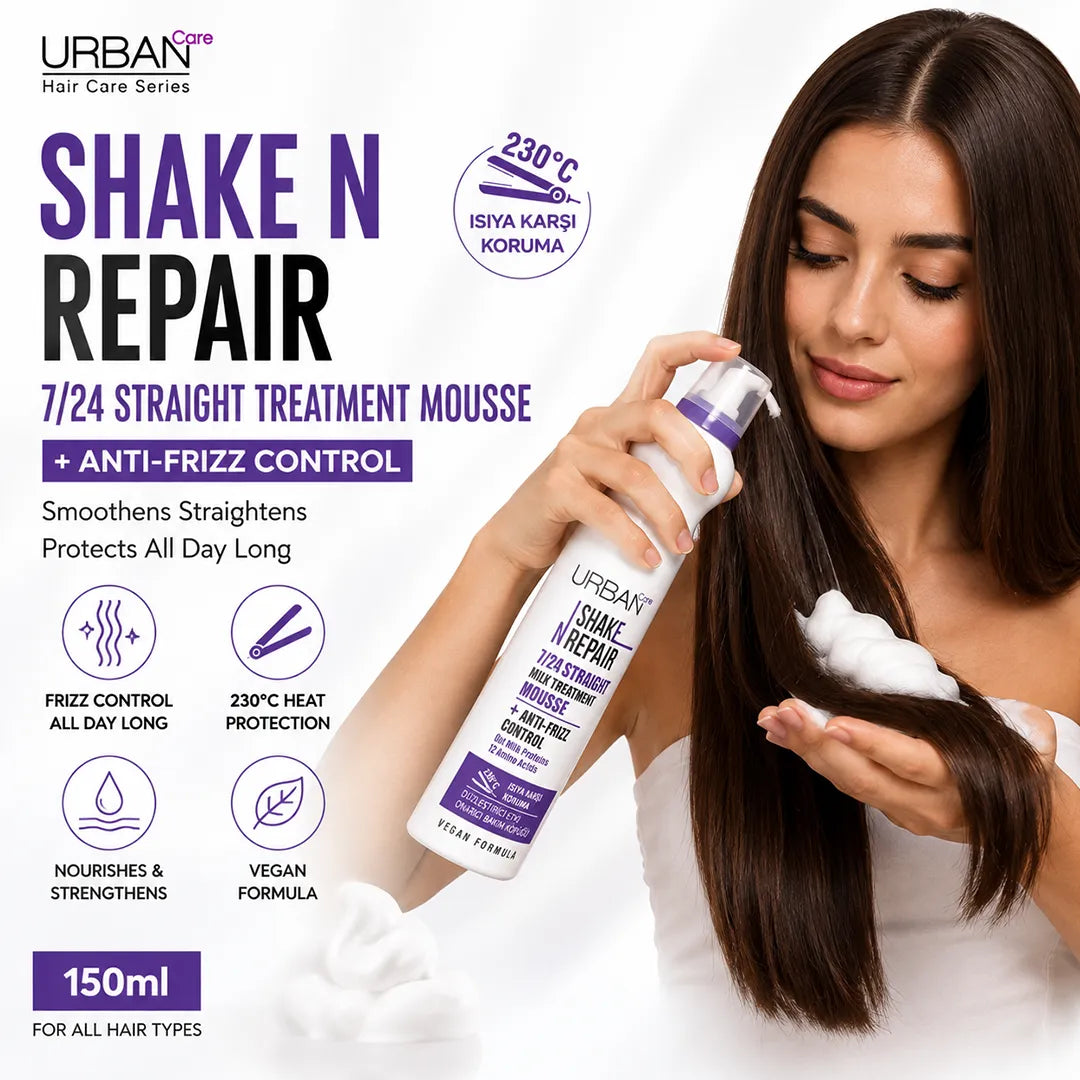 URBAN CARE SHAKE N REPAIR STRAIGHT TREATMENT MOUSSE 150ML