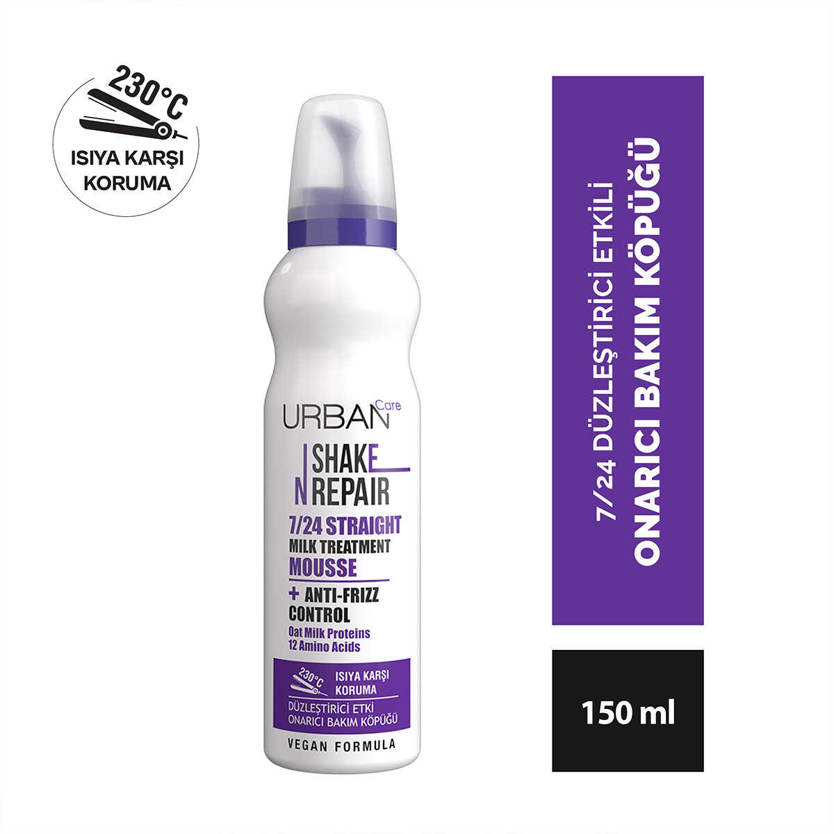 URBAN CARE SHAKE N REPAIR STRAIGHT TREATMENT MOUSSE 150ML